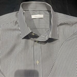 Cortigiani Black Striped Button Down dress shirt Sz 16.5